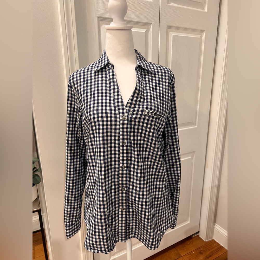 KUT from the kloth M Navy / White Check Button Down